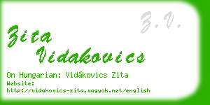 zita vidakovics business card