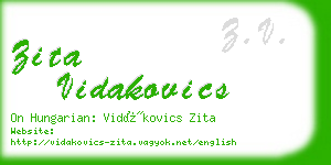 zita vidakovics business card